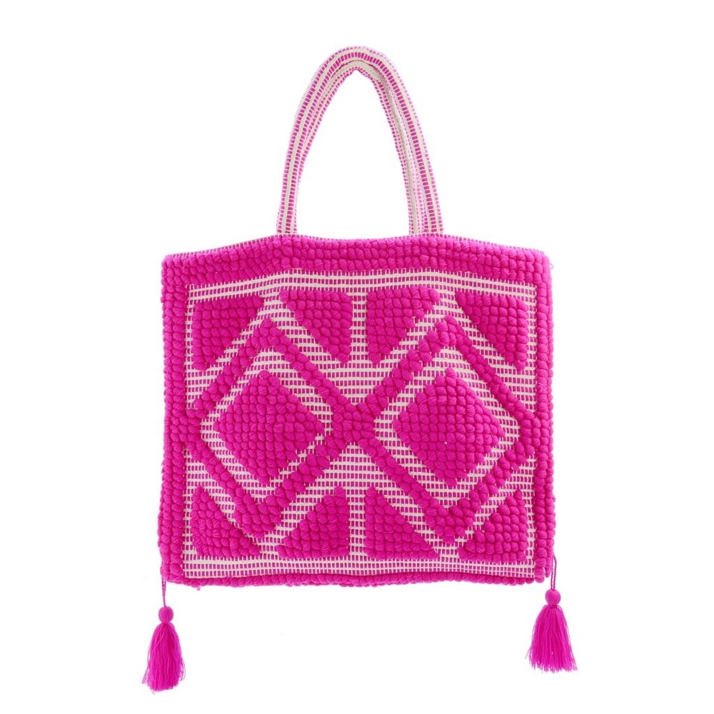 Meenu Woven Hot Pink Tote